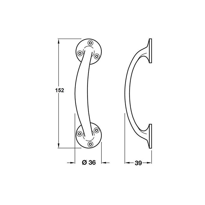 Solmer LTD 152 mm Cabinet Bow Handles Brass Chrome Satin