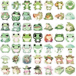 PNGIF Cartoon Frog Sticker Set of 100 Funny Frog Stickers for Laptop Suitcase Motorcycle Helmet MacBook Scrapbook Skateboard Waterproof Kawaii Animals Sticker Bomb Small Sticker