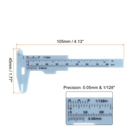 QUARKZMAN Mini Plastic Vernier Caliper 80 mm 3 Inch Vernier Calliper Portable Ruler Measuring Tool (Metric/Inch) Light Blue