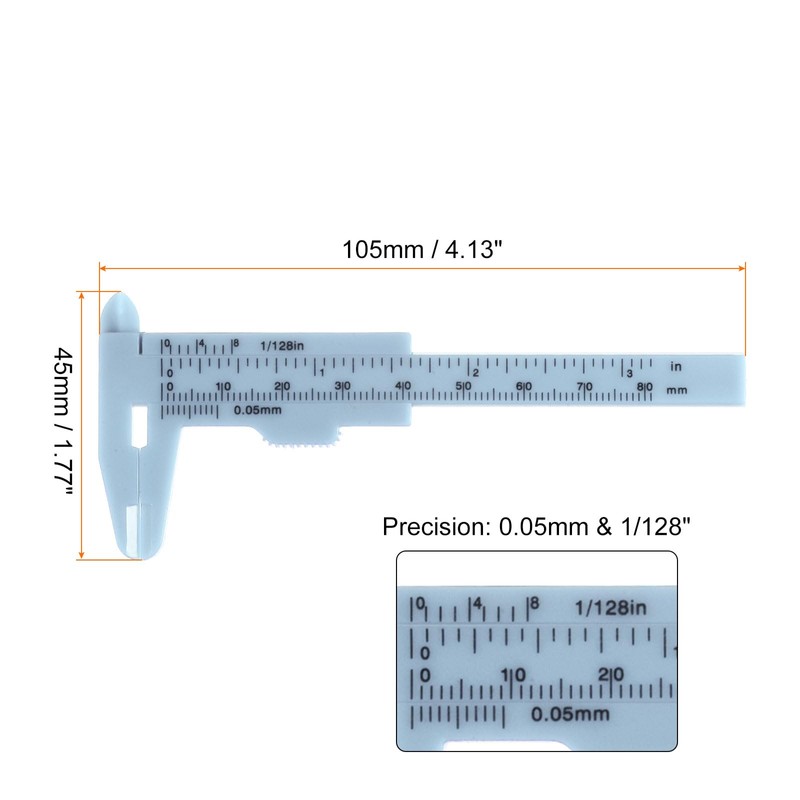 QUARKZMAN Mini Plastic Vernier Caliper 80 mm 3 Inch Vernier