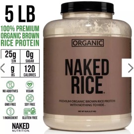 Naked Nutrition Naked Rice Protein Powder - 5LB Organic Vegan/Plant Based No GMO