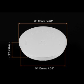 PATIKIL 110mm OD Flush Type Hole Plugs, 8 Pack Post Tube Hole Fastener Cover Pipe End Cap for Pipeline Protection, White