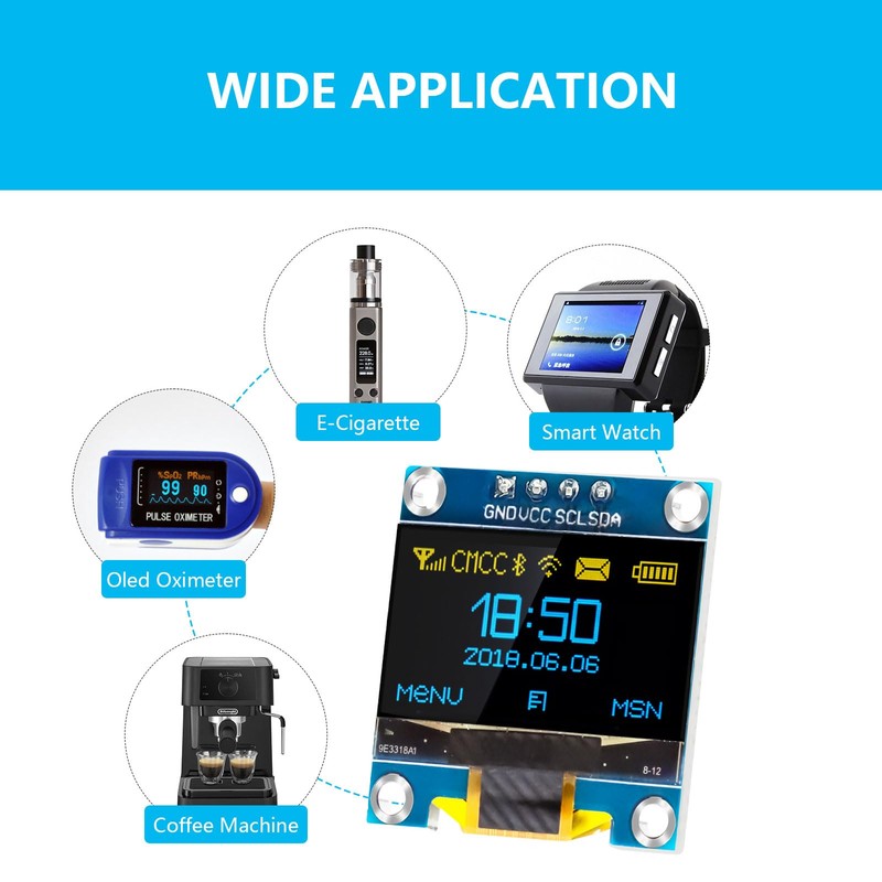 APKLVSR 5pcs 0.96 Inch OLED Display Module 128 x 64