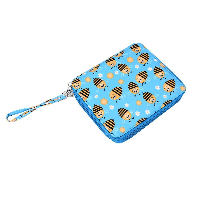 Pencil Storage Bag Bee Pattern High Capacity 127 Holes Multi