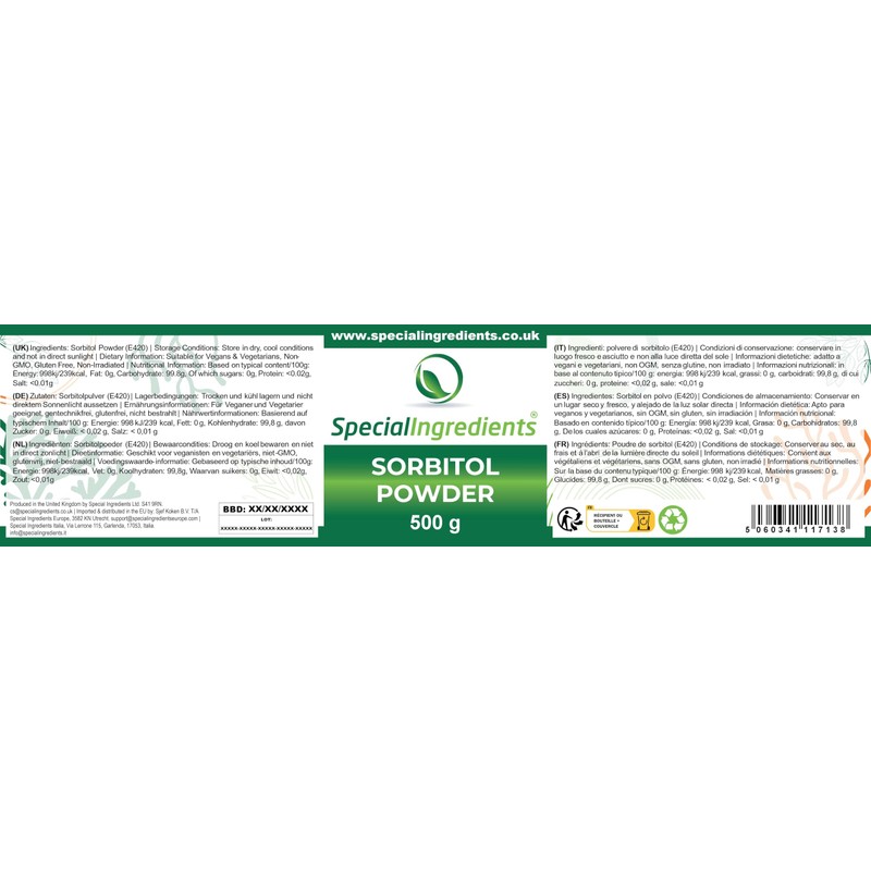 Special Ingredients Sorbitol Powder 500g Premium Quality Non GMO