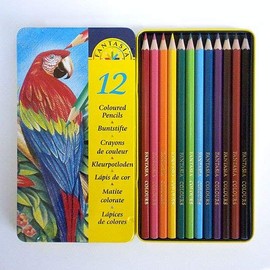 Fantasia Set of 12 Colored Pencils in Metal Tin -Fine Art Drawing Design Pencil Set