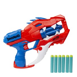 Nerf DinoSquad Raptor Slash Blaster, 6 Dart Rotation barrel, Quick Fire, 6 Darts, Velociraptor Dinosaur Design