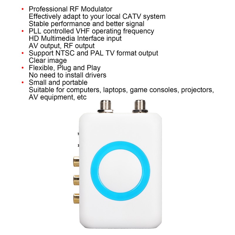 RF Modulator Plug and Play HD Multimedia Interface Input NTSC