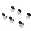 6 Pcs Guitar Tuning Pegs 3L3R Metal Body Black Wood