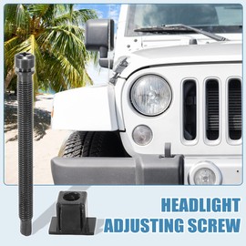 X AUTOHAUX Car Lamp Headlight Adjusting Screw Crown Set Left or Right Side for Jeep Wrangler YJ 1987-1995 Replaces 55054844