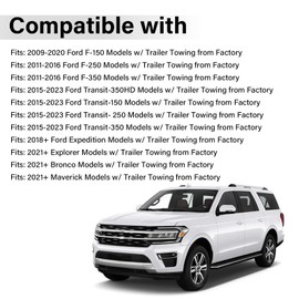 Trailer Brake Harness Towing 7-Pin Round / 4-Pin Flat Plug Connector for 2009-2023 Ford F150 F250 F350 Trailer Connector 9U5Z-14489-MAA