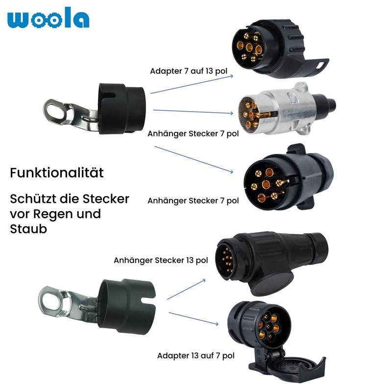 Woola Trailer Plug Holder, 1 Piece Attachment Black Plug Holder