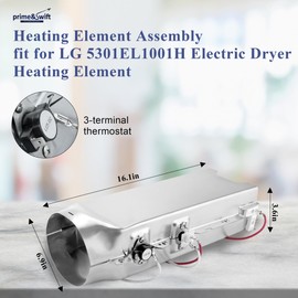 5301EL1001H Dryer Heating Element fit for LG.TROMM,Heater Assembly 5301EL1001H fit for Kenmore Elite 79680272900 3 Prong Thermostat 6931EL3001F DLEX7177WM DLE5977W DLE2516W DLE0442W prime&swift