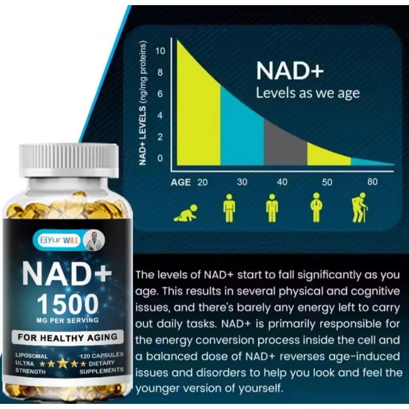 Resveratrol-nad 1500mg 120 Capsulas Por Frasco Sin Sabor
