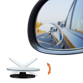 Blind Spot Mirrors For Cars, 2 Pack HD Wide Angle Convex Blind Spot Mirror, Round Frameless 360° Rotate Parking Mirrors for Car, Waterproof Adjustable Convex Rear View Mirror for Car Trucks SUV