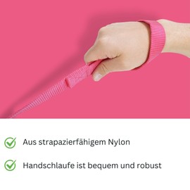 Horses Guide Chain | Safe Guide with Iron Chain & Nylon Handle | Guide Collar Suitable for Horse Dogs Pony Donkey | Length 2.10m (Pink)