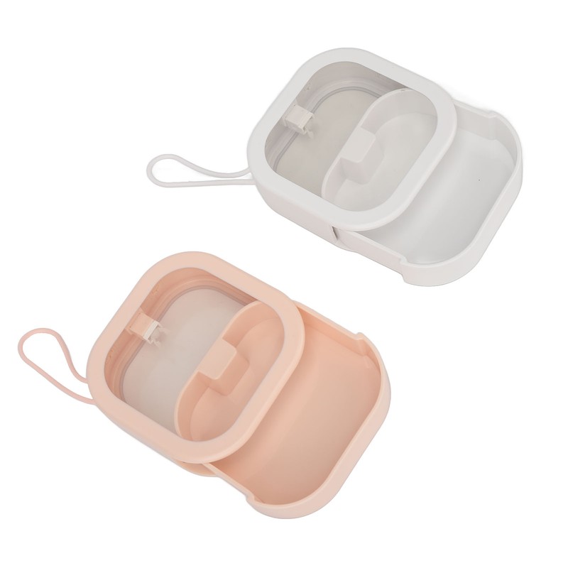 2pcs Hair Tie Organizer Box Multifunctional Transparent Top Hair Accessory