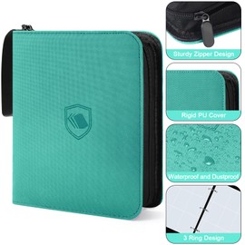 Pemocyny 1200 Pockets Trading Card Binder, PU Cover Zipper Card Collection Album, Sturdy Card Folder Holder for MTG, TCG, Game Cards, Sports Cards