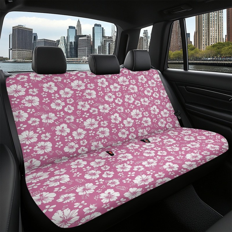 Jodoolang Pink Hibiscus Floral Auto Waterproof Back Seat Covers Protectors