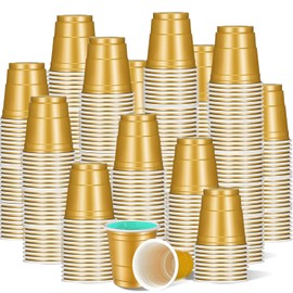 cssopenss 500 pcs gold Plastic Shot Glasses 2 oz gold shot cups gold shot glasses disposable for drinking Tastings served Snacks Jello Tastings and Samples