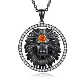 kissdove 18k Gold Plated Sterling Silver Zodiac Necklace and Pendant - Silver and Gold Necklace for Women and Men, Birthday Gifts Leo Pendant