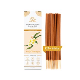 125 Sticks of Divine Belief Nag Champa Incense – 100% Natural, Handmade, Hand-Dipped – Organic and Charcoal Free incense sticks for Purification, Relaxation, Positivity, Yoga, and Meditation (200g)