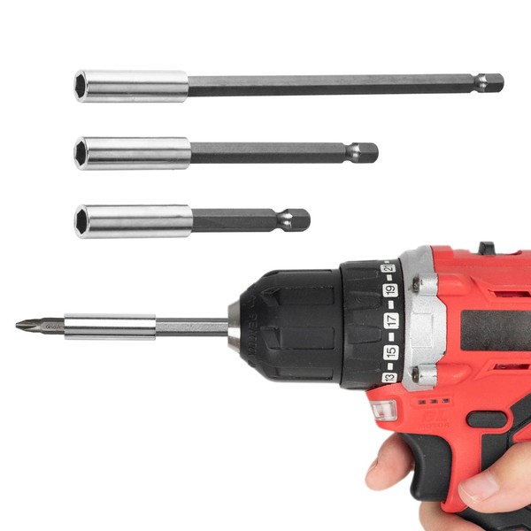 Pack of 3 Magnetic Bit Holder, 1/4 Inch Drill Extension