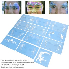 Plantillas de Pintura Facial para Niños Y Adultos, Plantilla de Pintura Facial Plantilla de Pintura Corporal Reutilizable para la Fiesta de Navidad de Halloween, Herramientas de Diseño de Tatuajes de
