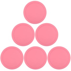 ONE250 3 1/4 inch Air Hockey Pucks, Full Size Goal Packs Replacement Accessories for Game Tables (6 Pcs) (Pink)