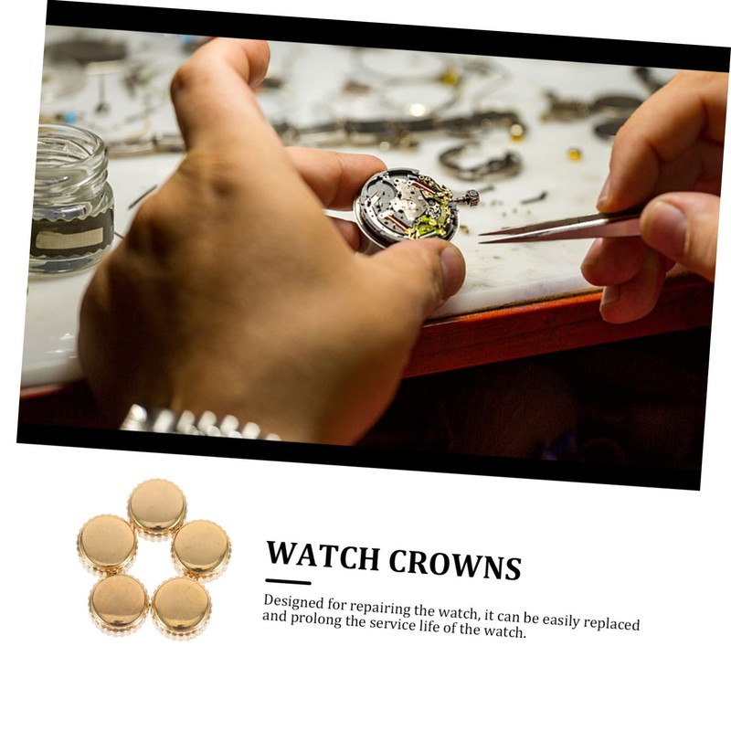 Healeved 5pcs Watch Crowns for Watch Repair Professional Replacement Parts