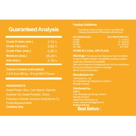 Veggiesnax for Premium Organic Vegan Dog Treats Natural Soft Chews Training Snacks Healthy Huge Container, 35.3 oz.(1kg) (35.3oz, Carrot)