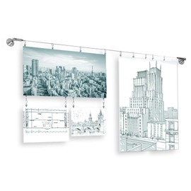 OTTFF 2Pcs 2mm x 6.5ft Stainless Steel Suspension Cable Hanging Hangers Wire with 20 Clips Multi-Purpose for Hang Photos,Picture, Notes, Nursery School Art Wall Decor Load 66IB/30KG