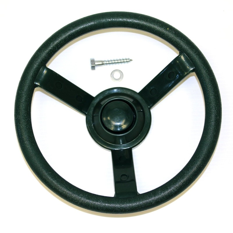 Green Plastic Steering Wheel Swing Set Accessory for Wood Backyard