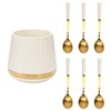 White Coffee Spoons Set with Holder