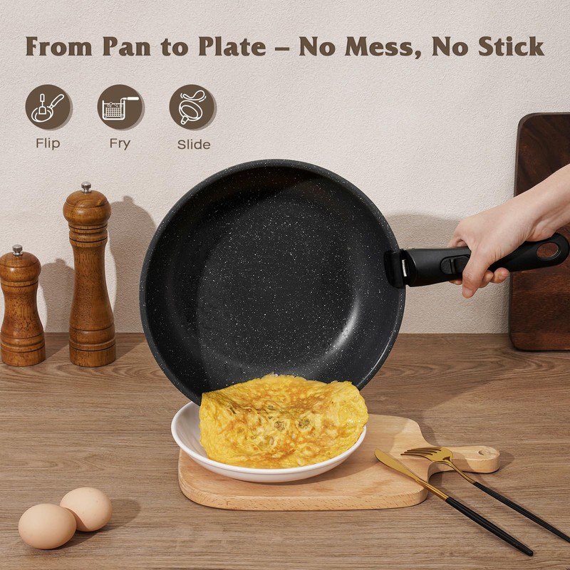 SODAY 17 Pcs Pots and Pans Set Non Stick, Cookware