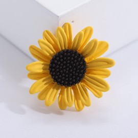Colorful Daisy Sunflower Brooch Pins - Bohemian Style Flower Lapel Pins Badge Dress Neckline Pin for Women Girls-yellow