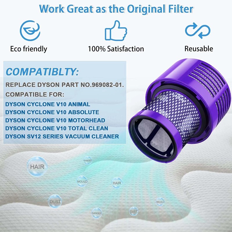 For Dyson 2X Replacement Filter for Dyson Vacuum Cleaner V10