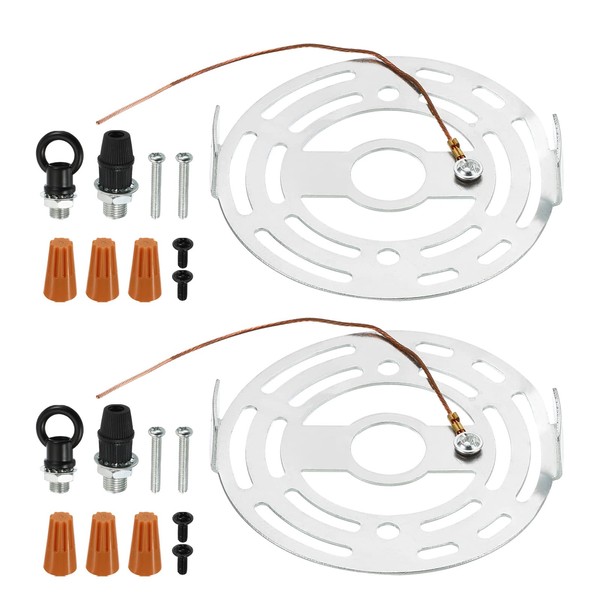 PATIKIL 95mm Round Ceiling Light Plate Kit, 2 Set Light