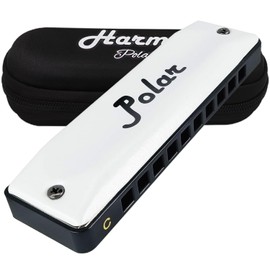 Harmo Polar Diatonic Harmonica Key of G - 10 Holes 20 Notes, Blues Harp Mouth Organ With Case, Phosphor Bronze Reeds, Suitable for All Genres, Harmonica for Kids, Adult, Beginners & Professionals