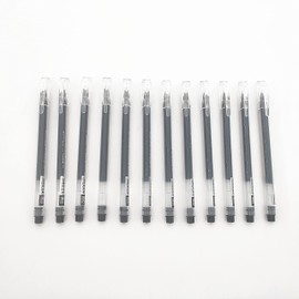 MCKhome Rollerball Pen Large Capacity Gel Pen Liquid Ink Rollerball Pen 0.5mm Fine Nib Gel Pen Smooth Ballpoint Pen for School Office and Home-Pack Of 12 (Black)