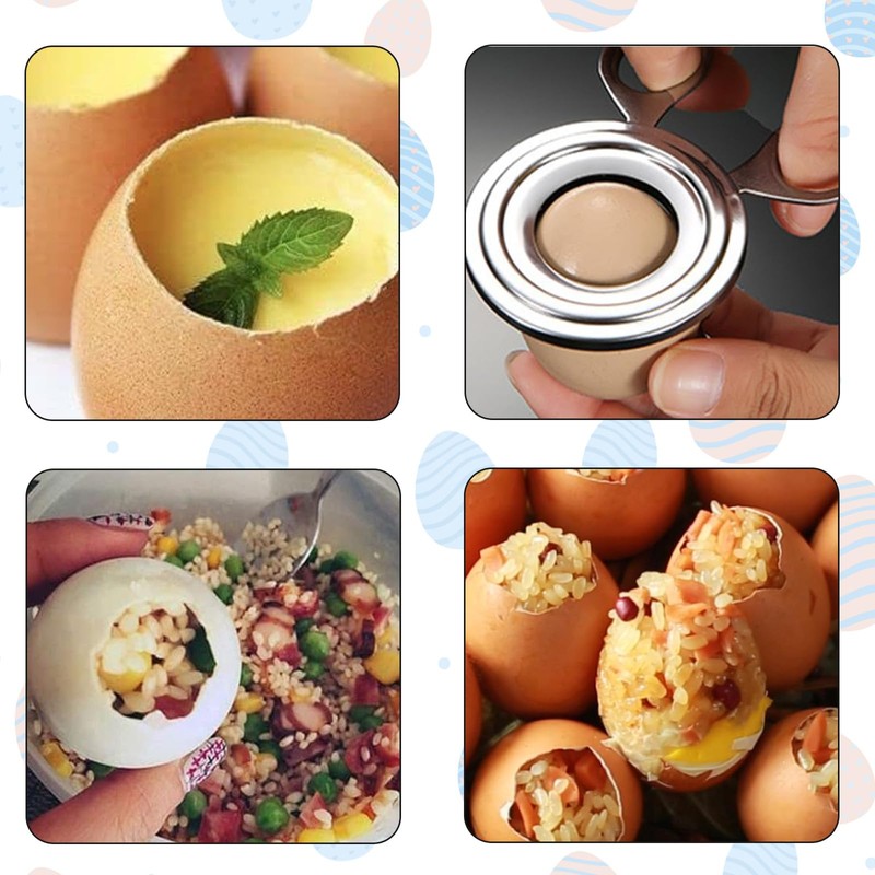 Pack of 2 Egg Toppers Stainless Steel and Egg Opener,