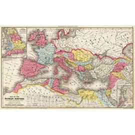 Historic Map - Map of The Roman Empire at The Period of its Greatest Extent About The Year A.D. 107, 1875 Classical Atlas - Vintage Wall Art - 24in x 16in