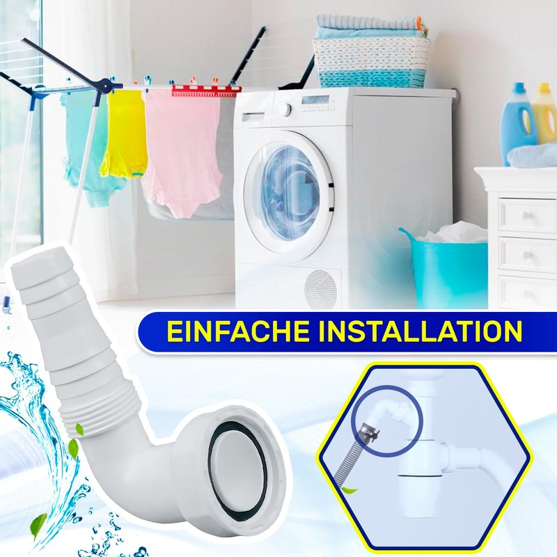 Connector 90° for Washing Machine and Dishwasher Drain Pipe for
