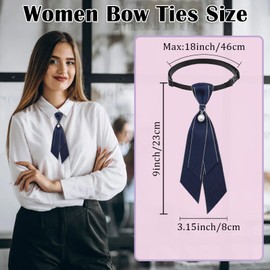 NUOGUAYI Bow Tie for Women Adjustable Tie Ladies Tie Pre Tied Jk Uniform Tie with Pearl for Uniform School Wedding Graduation, blue