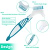 Pack of 4 Double-Sided Denture Cleaning Brushes, Ergonomic Denture Brush