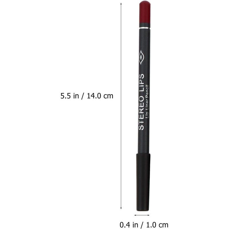 12 Piezas Lápiz Delineador de Labios Mate Negro de Madera