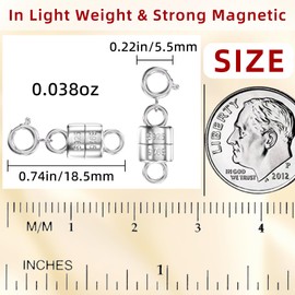 MKCYD 925 Sterling Silver Magnetic Clasps for Necklaces, Gold and Silver Magnetic Necklace Clasp, Bracelet Converter Chain Extender for Women