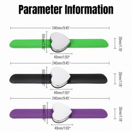 3 Packs Magnetic Pin Holder Wristband - Purple Green Black Silicone Wristband - Magnetic Wristband for Sewing Pin, Hair Clips, Hair Stylist Pin (Heart Shape)