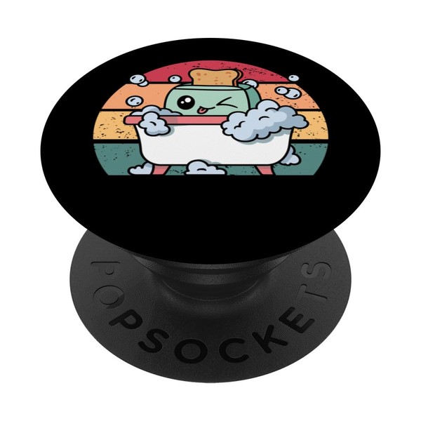 Toaster Bath Funny Retro Live Laugh Toaster Bath PopSockets Standard