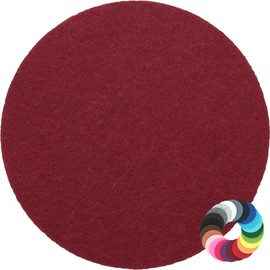Round Place Mat Felt Coaster in 35 cm, Bordeaux (HF003) for Glasses, Food, Table Decoration